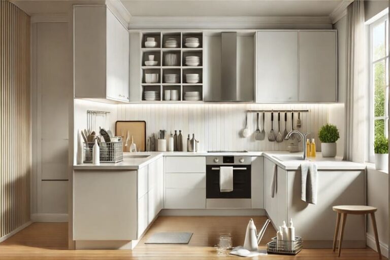 Deep cleaning rental kitchen for 5-star cleanliness